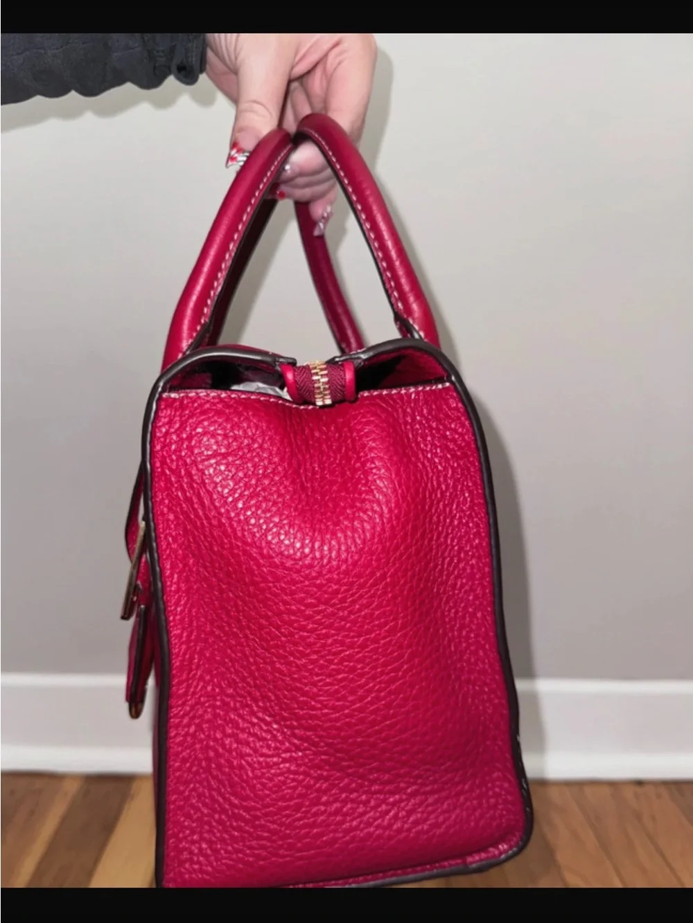MICHAEL KORS Pink / Red Venom Leather Satchel Bag